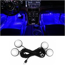 Car Interior LED Lights, Automotive Ambient Neon Light Kit with USB Port, Blue