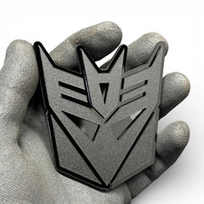 2x Decepticon Transformer Car Badge Fender Emblem 3d Decal 4x4 Matte Black