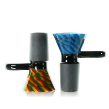 Lattichino Weave Funnel Slide Bowl Dichro Marble 14mm 18mm Tobacco Water Pipe