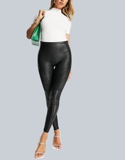 Spanx Faux Leather Moto Legging Black Womens Small
