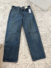 Universal Thread Women's Mid Rise 90s Baggy Jeans Relaxed Dark Wash 2 short NWT