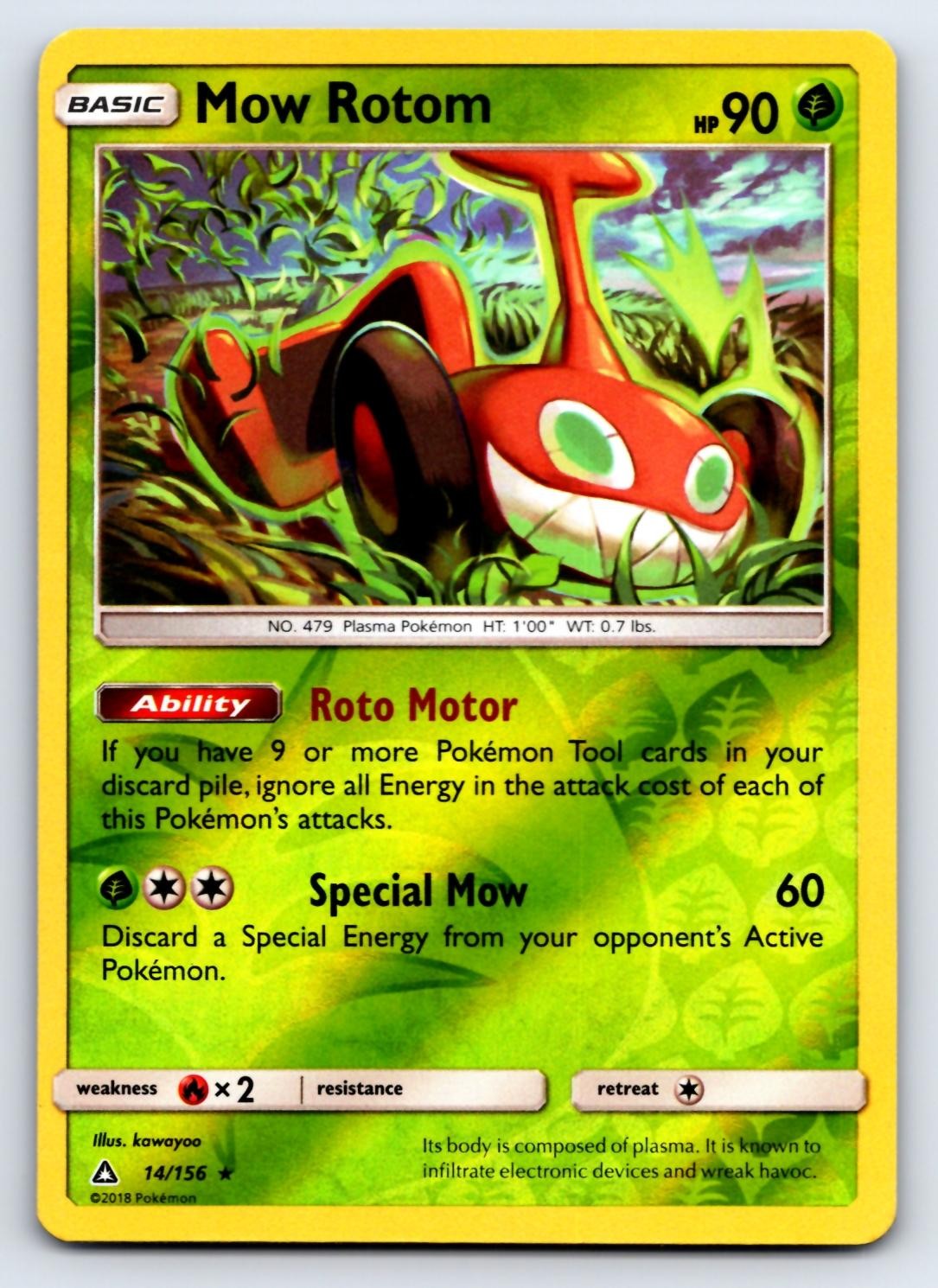 Mow Rotom 14/156 Rare Ultra Prism Pokemon Reverse Holo NM/M
