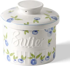 Butter Crock for Counter with Water Line, on Demand Spreadable Butter, Ceramic B