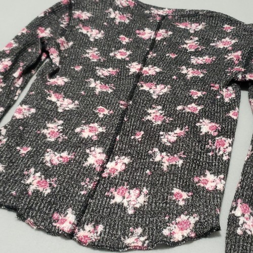 Intimately Free People For The Girls Henley Black Waffle Floral SP Small Petite - Picture 9 of 14