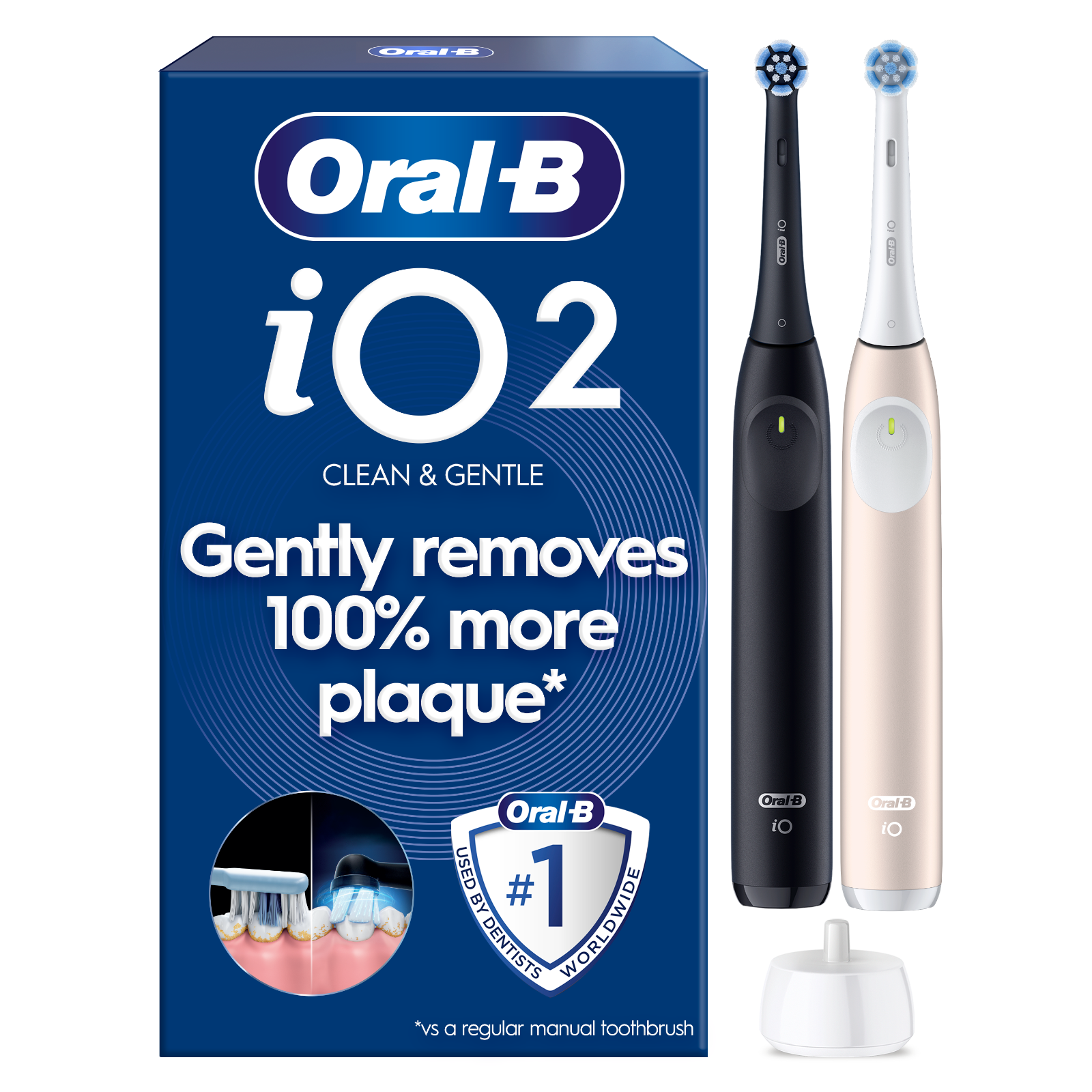 Oral-B iO 2 Electric Toothbrush Black & Pink - Duo