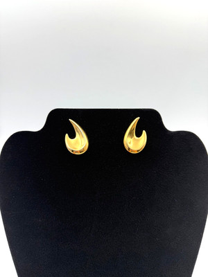 Vintage Gold Tone Napier Comma Shaped Pierced Earrings