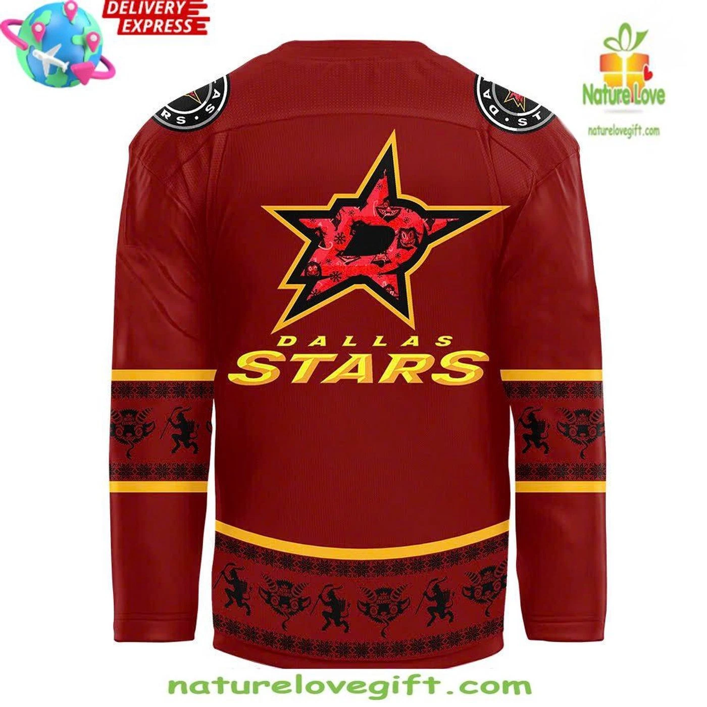 Dallas Stars Krampus Christmas Hockey Shirt Men's Fan Gear Gift
