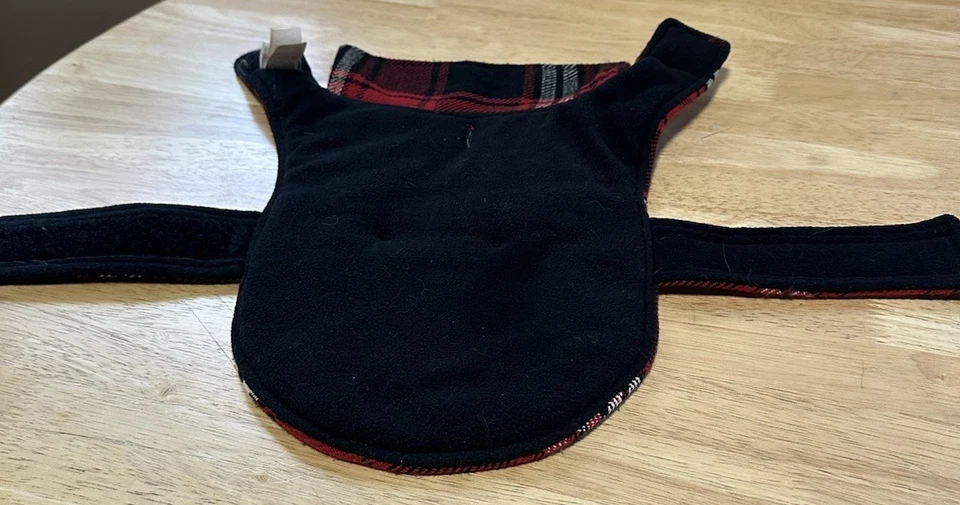 Abrigo Chaqueta A Cuadros SimplyDog Invierno Rojo y Negro Pequeño Mezcla Lana/Poliéster Usado Foto 4 de 4