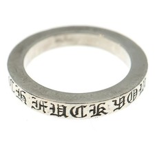 Chrome Hearts F You 3mm Silver Spacer Ring US 10.25, Pre-Owned