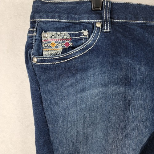 Western bestickte Jeansshorts Gr. 20 W Cut Off Stretch dunkle Waschung Denim Rodeo - Bild 4 von 10