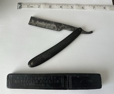 Wade and Butcher Sheffield England Antique Straight Razor with Coffin Case
