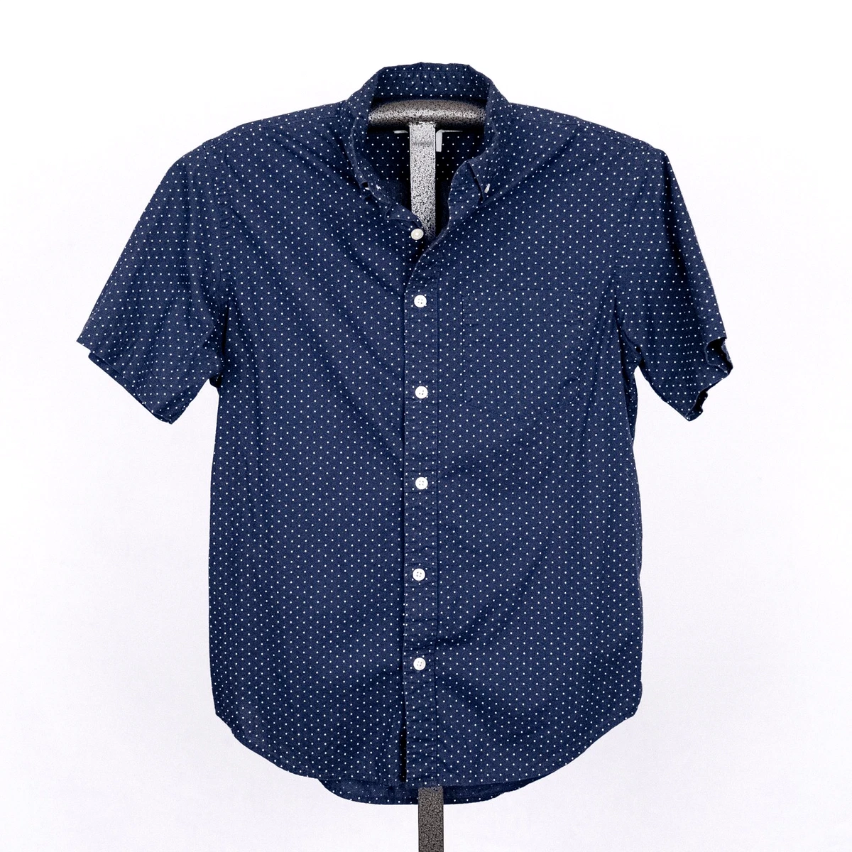 Old Navy Polka Dot Short Sleeve Casual Button-Down Shirts for Men