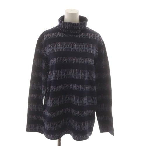 Lanvin, LANVIN T-Shirt Navy L Long Sleeve Cotton, Polyurethane, Polyester Striped