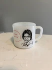 VINTAGE MILK GLASS CUP MUG MIKE MCVAY RADIO DJ 1970’s-80’s MOUNDSVILLE WHEELING