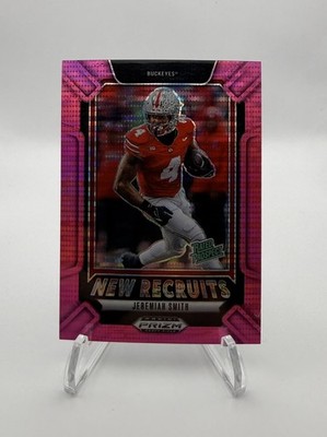 Panini Prizm Draft Picks Jeremiah Smith New Recruits Neon Pink /25 SP OSU   