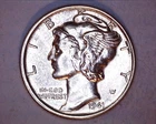1941 Mercury Head Silver Dime ~ AU **128-6E