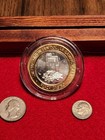 Las Vegas $10 Silverstrike Plaza "S" Token / Coin Slot Machine Freemont St. Vtg  — photo 1