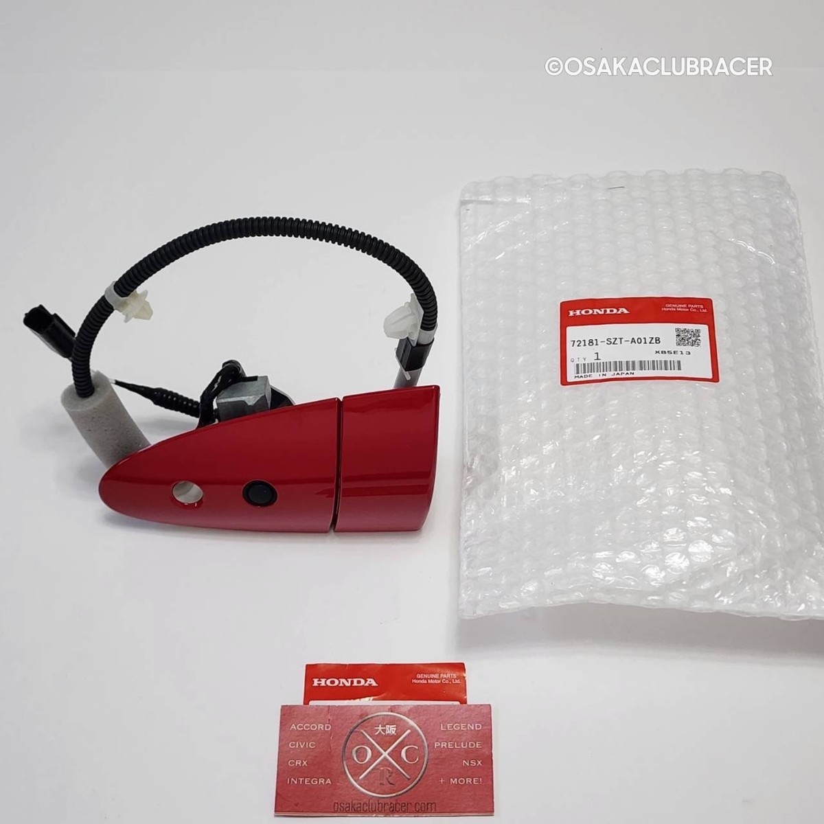 OEM 2016 Honda CR-Z Exterior Door Handle LEFT Milano Red 72181-SZT