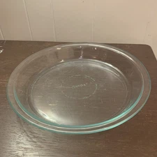 Pyrex 9" Clear Glass Round 1.5" Deep Pie Plate #209, Made in the USA Blue Tint