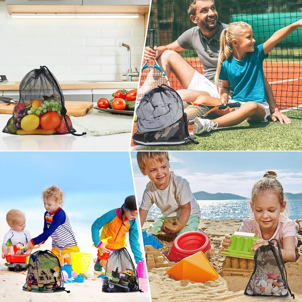 Bulk Set of 100 Nylon Drawstring Mesh Bags - Perfect for Delicates & Sports Gear - Image 4 of 4