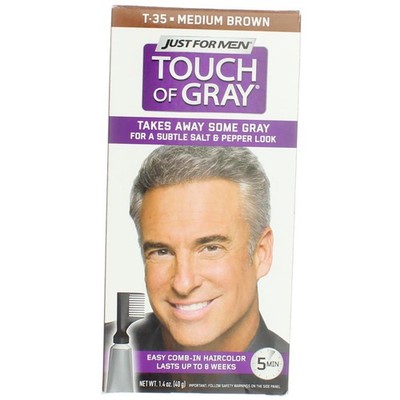 5 Pack Just For Men Touch of Gray Hair Color, Medium Brown T-35