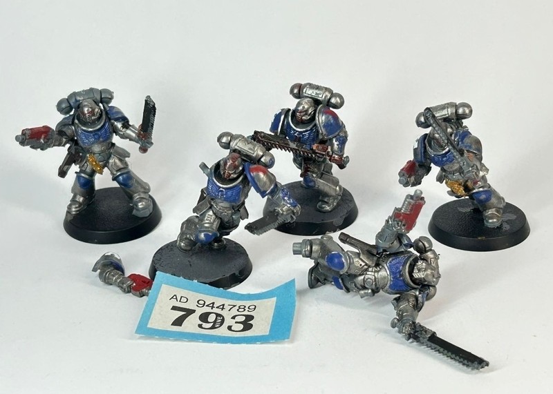 Warhammer 40K Space Marines Assault Intercessor Squad Assembled And Painted