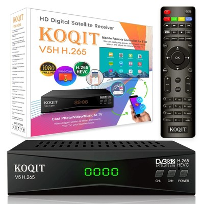 Koqit V5H H.265 FTA Satellite Receiver DVB-S2 (T2-MI) DVB S2 Galaxy 19... 