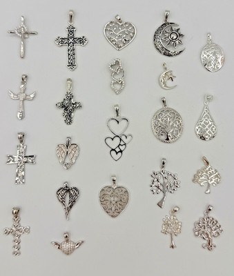 925 Sterling Silver Pendant for Necklace Cross Heart Tree of Life Angel Wings