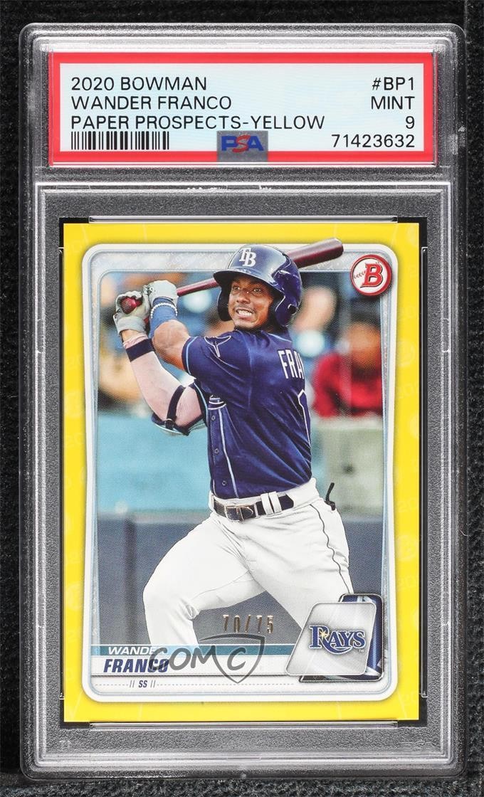2020 Bowman Prospects Yellow 70/75 Wander Franco #BP-1 PSA 9 MINT 0u46