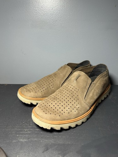 Merrell Shoes Mens 10.5 Downtown Moc Sneakers Gray Leather Comfort Slip On Low - Picture 2 of 9
