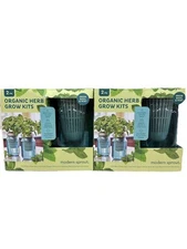 Modern Sprout Organic Herb Glass Jar Grow Kits, 4 Pack, Basil & Mint