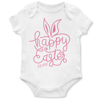 Frohe Ostern personalisiert Strampler Baby individuell Frühling Hase Weste