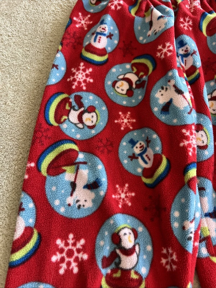 Pantalones de pijama de lana para niños Place Boys rojo globo de nieve pingüino oso polar 10-12 Foto 3 de 4