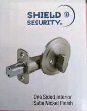 Shield Security Deadbolt 913789 One Sided Interior  Satin Nickel G-3 Reversible