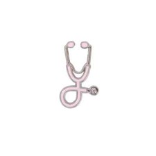 Mini Stethoscope Silver Pink Pin Badge Nurses Doctors