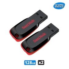 SanDisk Cruzer Blade 128GB USB 2.0 Flash Drive Thumb Drive Pen Drive 2 Pack 