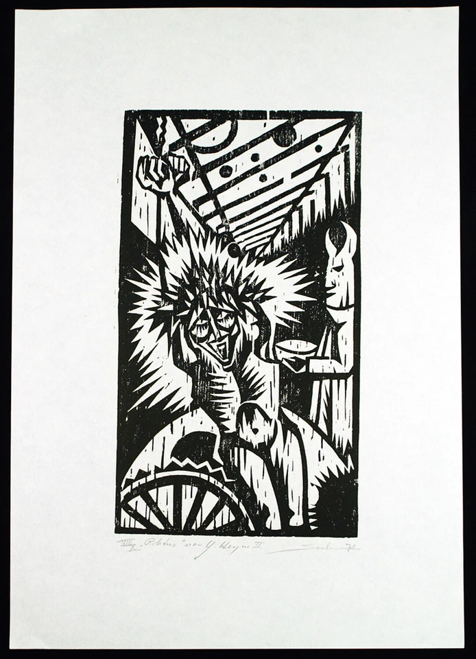 DDR. "Pilatus von Heym II" 1970 Holzschnitt Gerhard SACHSE (*1950) handsigniert - Bild 2 von 3