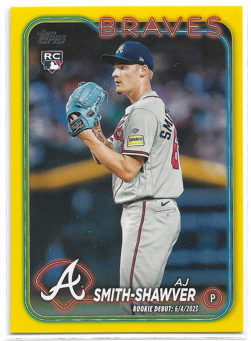 2024 Topps Update Yellow #US316 A.J. Smith-Shawver RC Atlanta Braves