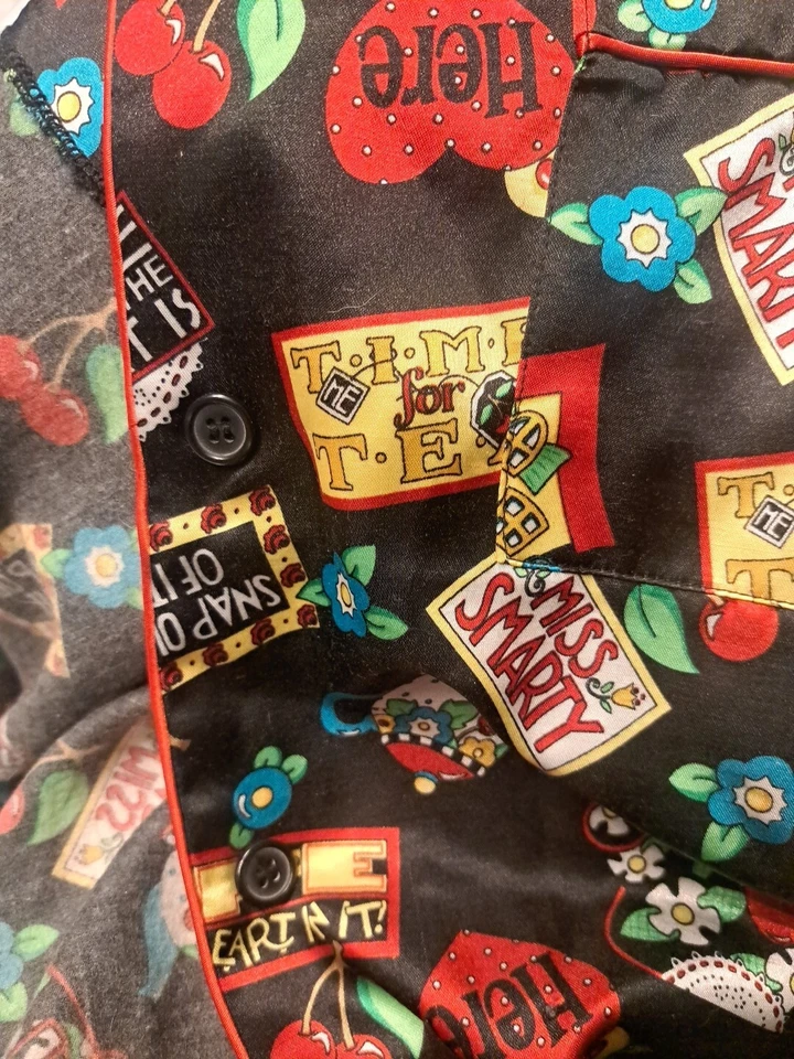 Mary Engelbreit пижама верхний черный вишни дома сердце мечта носить коллекции M - Изображение 4 из 4