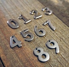 Number Charm Pendant Stainless Steel Silver Finding Jewelry Making Supply Upick