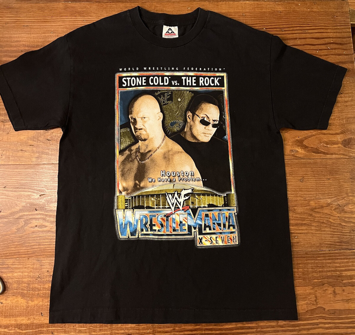 spwk* The International Riders Tシャツ 2001 VINTAGE 2001 WWF Wrestlemania 17 OFFICIAL SHIRT SIZE L rock stone