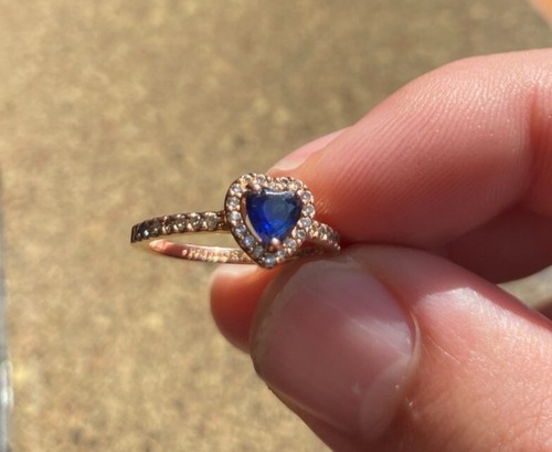 PANDORA Rose Gold Sparkling Blue 