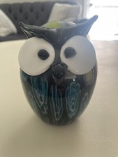 ART GLASS MURANO STYLE OWL FIGURINE C4