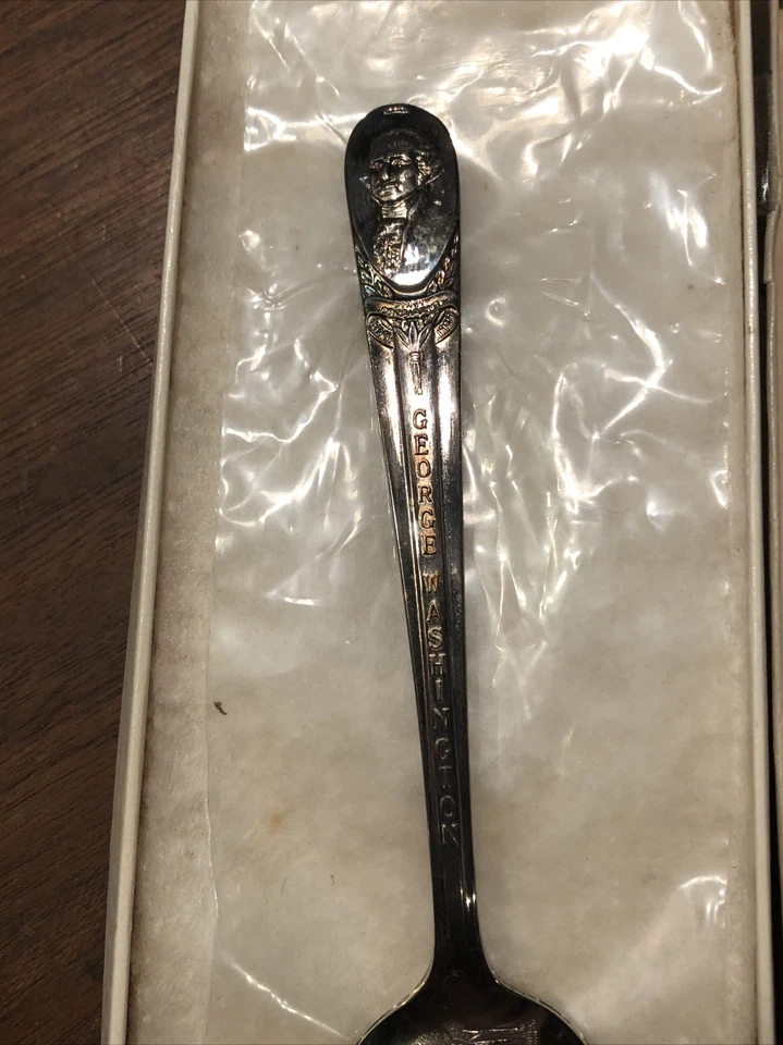 Cuchara ACG George Washington en caja de envío original Mount Vernon Foto 4 de 4