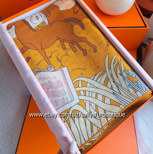 Sally Cashmere & Silk Wrap Scarf Animals Print Double Face Shawl Hand Rolled 53" - Picture 30 of 38