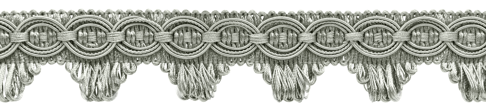 Scalloped Fringe Gimp, Style# SF0150FG, Color# 049 - Silver Grey [5 Yards]