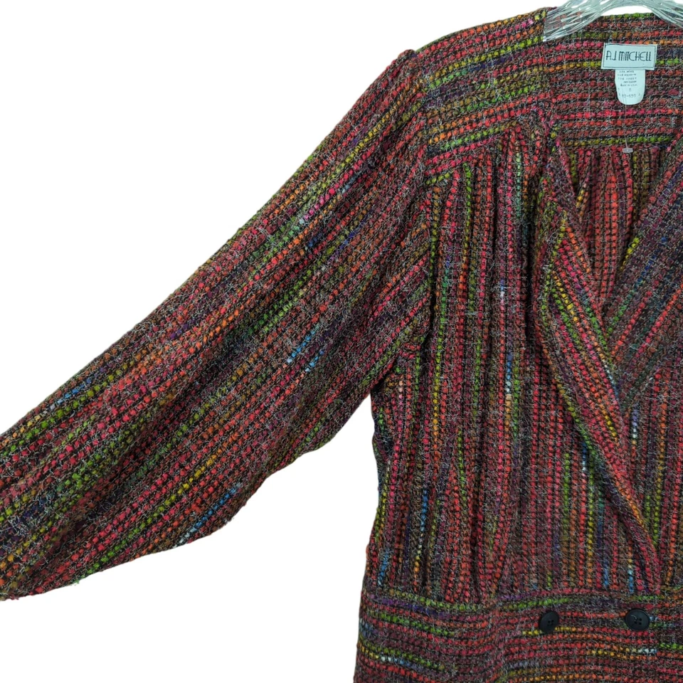 A.J. Blazer/Chaqueta MITCHELL Manga Larga Tweed Manga Larga Vintage Talla 8 Foto 3 de 4