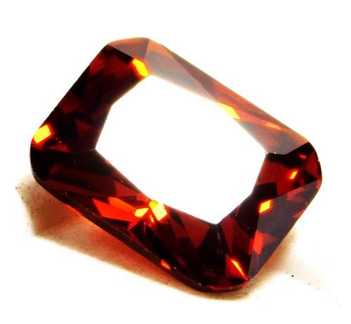 Certified Natural 9.10 Cts Red Zircon Emerald Cut Loose Gemstone R3264