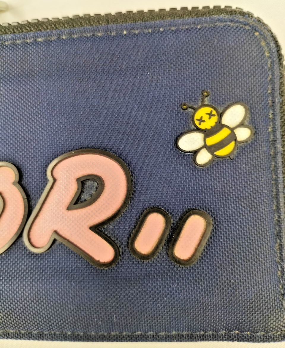 Dior x Kaws Zipped Card and Coin Holder Purse Pink Logo Nylon