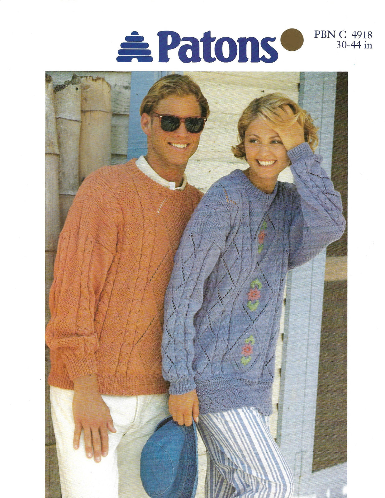4918 Patons Knitting Pattern Original Paper Leaflet DK Retro 80s Unisex Sweaters